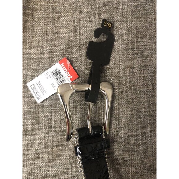 Women's Cowgirl Western Black Studded Rhinestones Belt Size Small Medium - Picture 2 of 3